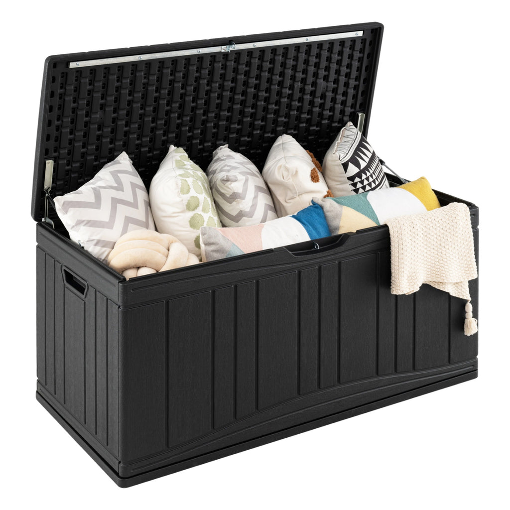 80 Gallon Outdoor Deck Box with Lockable Lid for Garden Tools Cushions