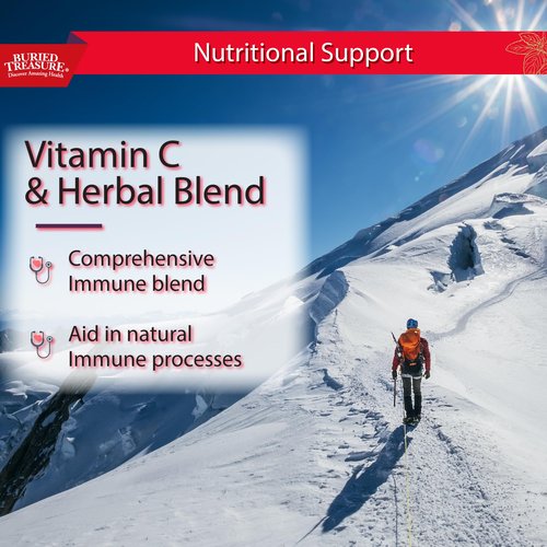 Buried Treasure ACF Extra Strength Immune Support - 16 oz, 16 Servings, Liquid Dietary Immunity Boost w/ Elderberry, Vitamin C & Zinc, Herbal Formula