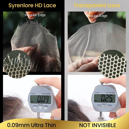 Syrenlore 2x6 Skinlike Real HD Lace Closure Only Water Wave Human Hair, 0.09mm Ultra-thin Invisible Swiss Lace Closure Kim K Wet n Wavy Curly Deep Parting Tiny Knots 13A Raw Hair Natural Black 12 Inch