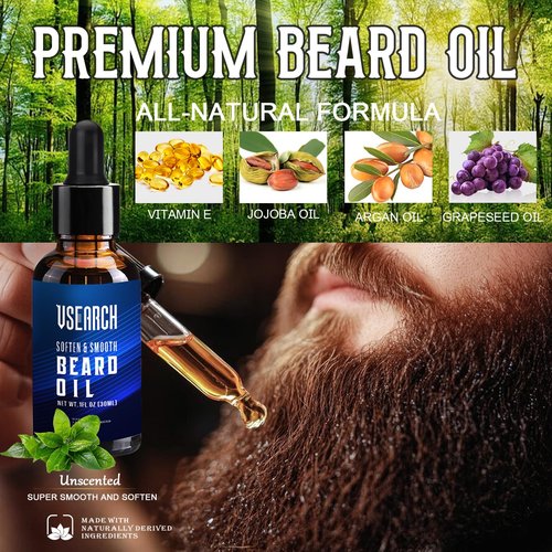 Heated Beard Straightener for Men - 5 Temperature Setting, Anti-scalding, Heated Beard Styling Comb, Beard Brush Grooming Kit, Amazing Gift for Father's Day, Anniversary & Birthday