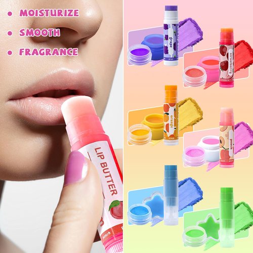 WhizToys DIY Lip Balm Making Kit Teen Girl Gifts Trendy Stuff Make Your Own Lip Gloss Set with Natural Beeswax, Shea Butter,Sweet Almond Oil,24 PCS Lip Blam Containers