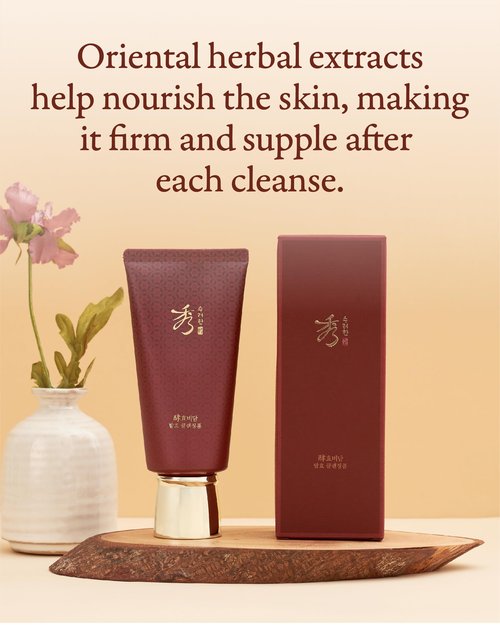 Sooryehan Hyobidam Fermented Cleansing Foam (5.4 fl oz) - Korean Skincare for Thorough Cleansing, Moisture Retention, and Softening Effects. with Baekhyodan™ to Remove Impurities