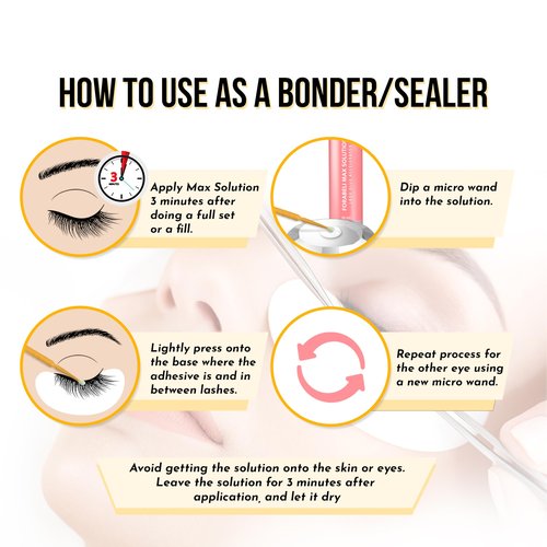 Forabeli Lash Bonder for Eyelash Extensions - Max Solution Fast Cure, Boosts Retention, Reduces Sensitivity, Pro-Grade Bonding Accelerator
