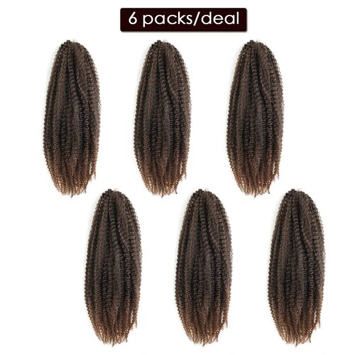 Dansama Marley Hair, 24 Inch Marley Twist Braiding Hair, 6 Packs Braiding Hair Extensions (24 Inch (Pack of 6), T30)