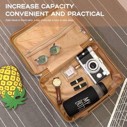 HAHONIA Hard Shell Beauty Case 30 * 15 * 22cm, Portable Waterproof Cosmetic Case with Elastic Band and Zipper, ABS Makeup Travel Case for Women Girl for Lipstick Skin Care