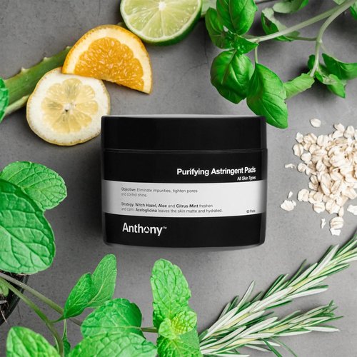 Anthony Witch Hazel Pads Pore Cleaner: 60 Count, Purifying Astringent Cleansing Toner Pads – Aloe Vera, and Citrus Mint, Eliminate Impurities, Minimize Pores and Control Shine