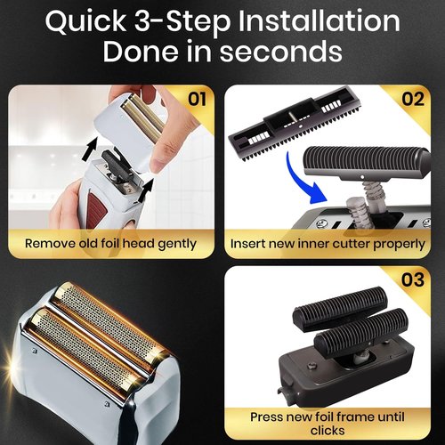 1Pcs for Shaver Foil TS-1 TS-2, ProFoil Lithium Shaver Replacement Titanium Foil Assembly and Inner Cutters Compatible with Andis Smooth Shaving Cordless Shavers, Replacement Blades and Foil