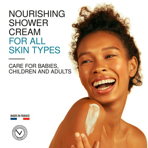 Uriage Cleansing Cream 6.8 fl.oz. | Face & Body Cleanser with 1/3 Nourishing Milk | 2 in 1 Care: Nourishing Shower Cream for all Skin Types, Suitable All the Family - Soap-Free