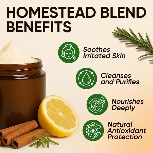 WAESKI Homestead Blend Tallow Balm - Tallow and Honey Blam, Natural Ingredient Whipped Moisturizer for Face & Body, Antioxidant Protection | Nourishes Deeply | Clarifying & Soothing