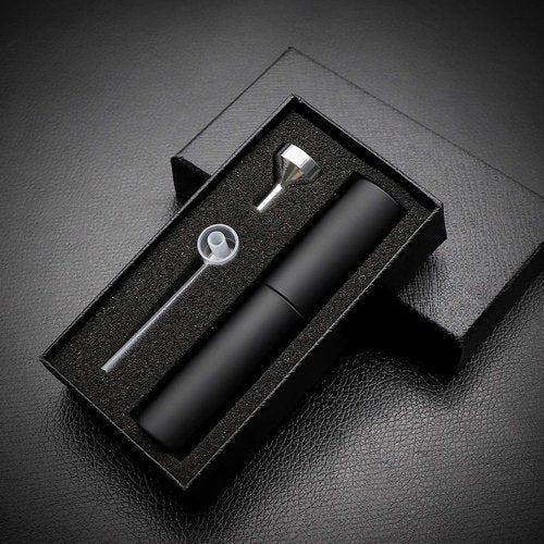 Aufew 10ml Travel Perfume Atomizer, Refillable Cologne Spray Bottle with Double Leakproof Design & Ultra-Fine Mist, Includes Funnel and Fill Pump - Black