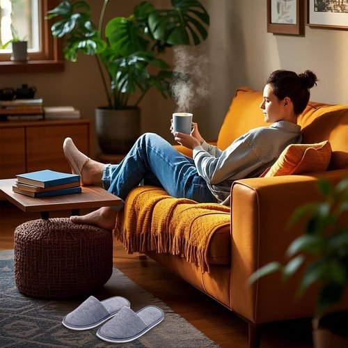 ZSDRTYU Disposable Slippers, 4 Pair Travel Slippers Guest Slipper for Hotel,House Slipper For Spa Guest Wedding Party Bedroom Travel For Women men