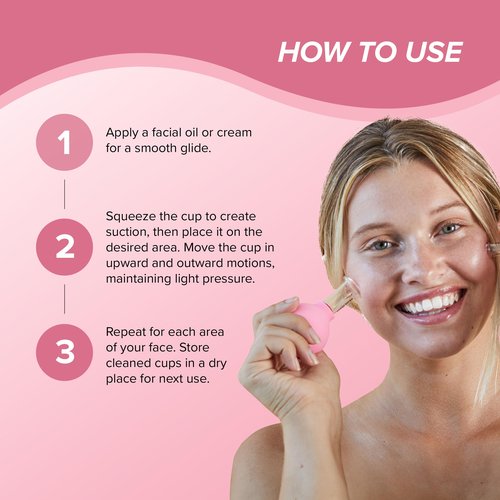 Skin Gym Facial Cupping Set, Glass Face Cupping Tool for Massage Therapy, Sculpting, & Toning Chin, Jawline & Neck, 2 Piece
