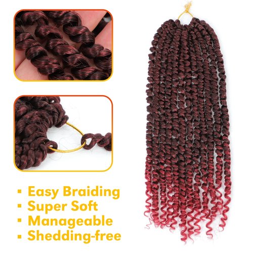 Forevery Passion Twist Hair 14 Inch Passion Twist Crochet Hair 9 Packs Crochet Hair for Black Women Pretwisted Crochet Twists Hair Pre Looped Tbug