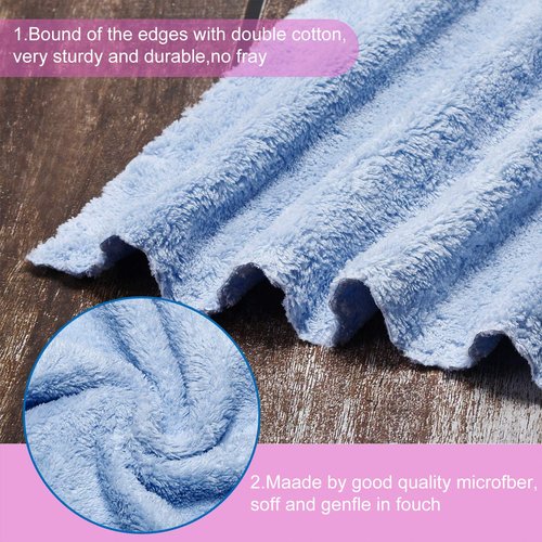 Syhood 6 Pieces Face Wash Cloth 12 x 12 in Makeup Remover Cloths Towel Coral Velvet Facial Microfiber Fabric Soft Fast Drying Facial Cleansing Towel for Face
