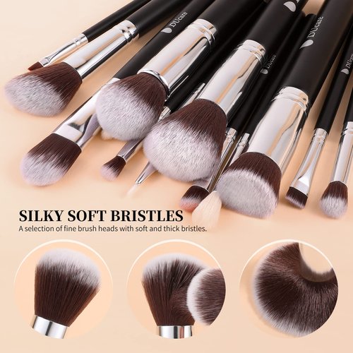 DUcare Makeup Brushes 15Pcs +Eyelash Comb