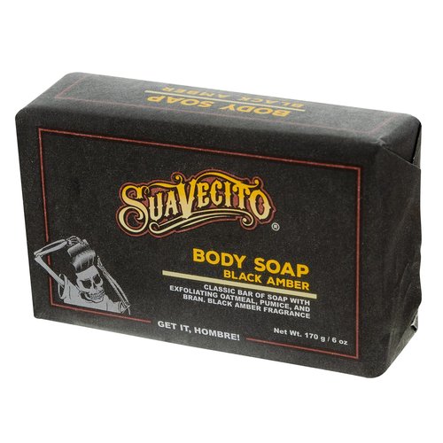 Suavecito Body & Hand Soap Bars Moisturizing With Masculine Black Amber Fragrance 6 oz 6 Pack