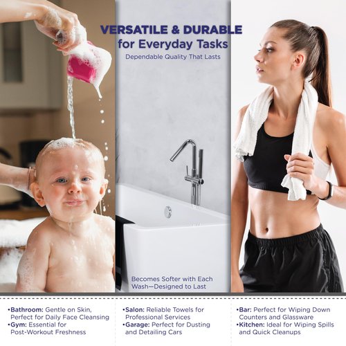 Crystal Ridge Cotton Wash Cloths 24 Pack - Washcloths for Showering, Face and Body, Soft and Highly Absorbent Multipurpose Towels for Bathroom, Kitchen, Spa and Gym - Wash Rags 12 x12 (Pastel)