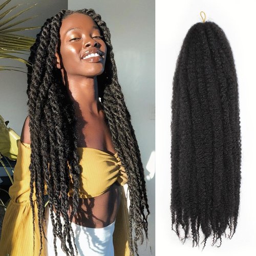 Vustbeauty Marley Twist Braiding Hair 30 Inch Marley Twist Hair Long Cuban Twist Hair 8 Packs Afro Kinky Curly Twist Crochet Hair Synthetic Marley Hair Extensions (30 Inch 8packs, 1B)