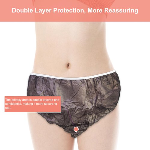 Elitzia Disposable Underwear Underpants One Time Use Beauty Salon SPA Hotel Travel Convenient 50 Pcs Per Set ET004 (Brown XL)
