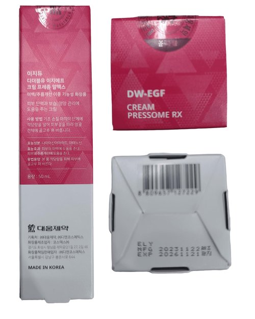 EASYDEW DW-EGF Peptide Pressome RX Cream - Korean Anti Aging Face Moisturizer for Firmness & Elasticity with EGF, Ceramide, Hyaluronic Acid - Soften & Reduce the Appearance of Wrinkles, 1.01oz. 3 Pack