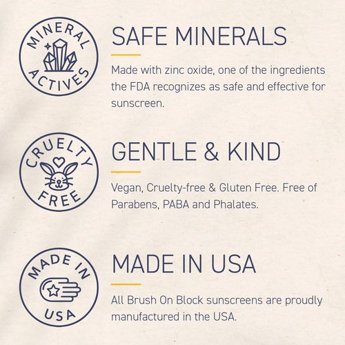 Brush On Block Tinted Mineral Sunscreen Moisturizer SPF 50 | Tinted Face Moisturizer with Sunscreen Broad Spectrum | Hydrating Hyaluronic Acid, Zinc Oxide Protection, 1.7oz, PA ++++, Made in USA