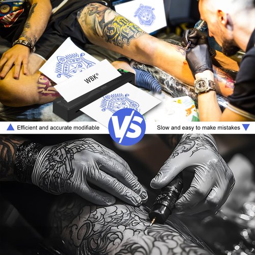 wbk Tattoo Stencil Printer,2026 New Thermal Portable Wireless Bluetooth Inkless Tattoo Printer Machine for Tattoo Beginners&Artists,with 3pcs Tattoo Transfer Paper,Compatible with Phone/Pc&Pad