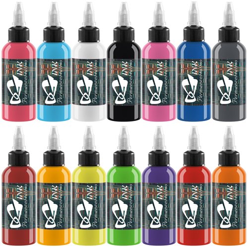 BAODELI Tattoo Ink Set Professional - 14 Colors 1oz (30ml) Vegan-Friendly Pigment Ink Supplies,Tattoo Inks Vegan TI4002-30-14