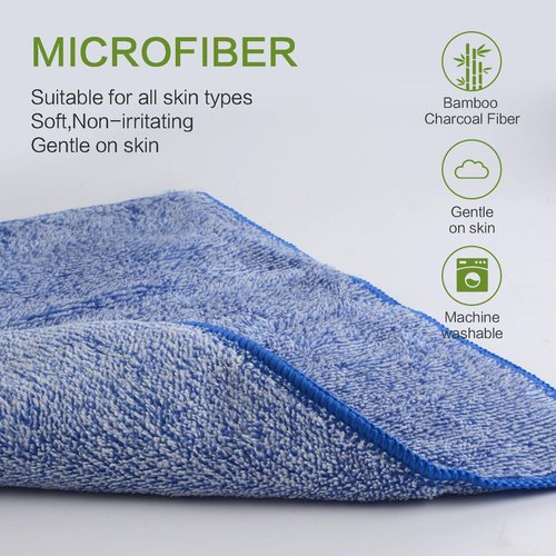 SINLAND Microfiber Face Towels Ultra Soft Facial Washcloths Face Cloth for Bath 12Inch x 12Inch 6 Pack