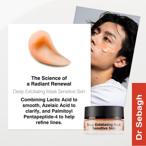 Dr Sebagh Deep Exfoliating Mask (Travel Size 0.5 fl oz) - Gentle Exfoliating for Sensitive Skin - Lactic Acid Detox & Pore Cleansing - Anti-Aging Skin Mask for Radiance & Renewal