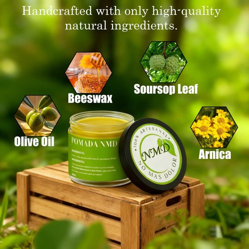 GOOVIP Pomada NMD - Pomada NMD para Dolor with Arnica, Soursop, Olive, and Beeswax Extracts, for Muscle, Feet, Hands, Legs, Toes, Back, 100% Natural, 2.11oz / 60G (1)