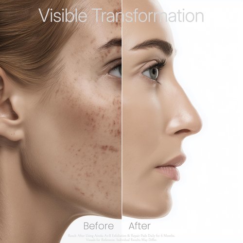 Airoks A+B Exfoliating & Repair Face Pads 30 Tx - 2-Step Acid Peel Serum Treatment with Glycolic, Salicylic, Kojic Acid & Retinol Hyaluronic Peptides for Smooth Skin, Pore Minimizer, Hyperpigmentation