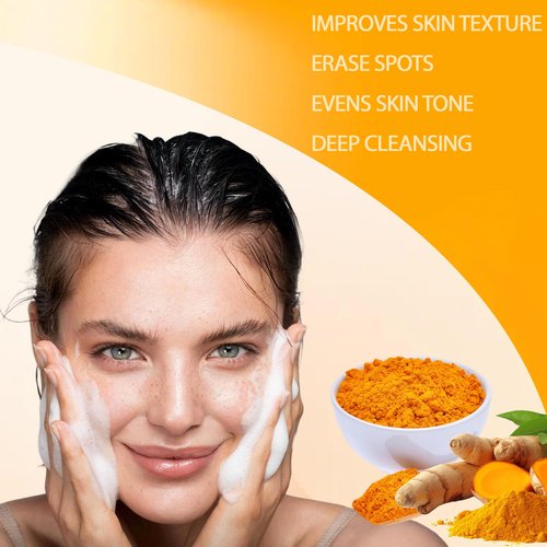 guluxly Lemon Turmeric Kojic Soap, Turmeric Soap for Spots Remover with Vitamin C, Lemon, Retinol Collagen, Shea Butter More Moisturizing for Face and Body (4)