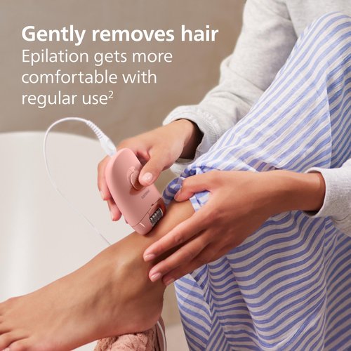 Philips Epilator Series 2000, Corded Epilator for Legs and Body, Hair Removal Device for Women, Model BRE227/00
