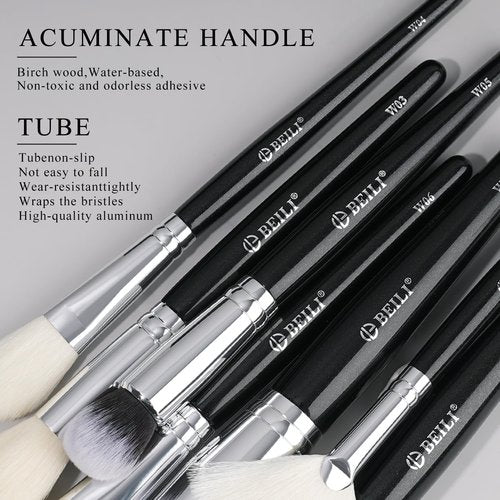 BEILI 15PCS Makeup Brushes Set, Professional Beauty Brushes Set for Foundation Powder, Concealer, Eyebrow, Eyeshadow, Contour, Eyeliner, Eye Blending Brush