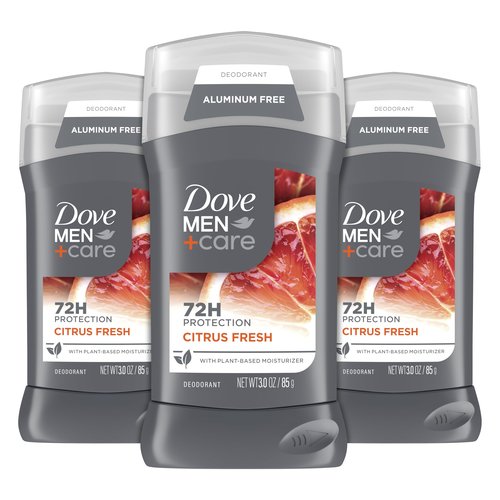 DOVE MEN + CARE Aluminum Free Deodorant for Men 3 Pack Summer Citrus Deodorant for Men 3 oz