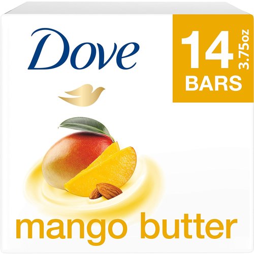 Dove Beauty Bar With Mango Butter 14 Bars To Moisturize Dry Skin More Moisturizing Than Bar Soap 3.75 oz
