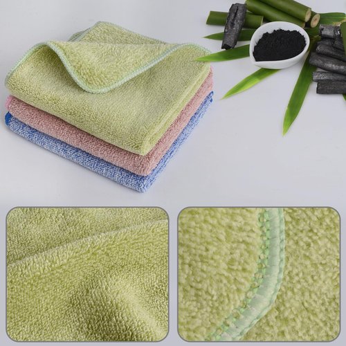 SINLAND Microfiber Face Towels Ultra Soft Facial Washcloths Face Cloth for Bath 12Inch x 12Inch 6 Pack
