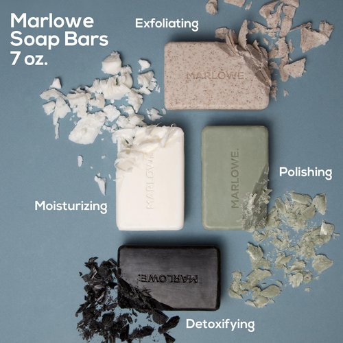 MARLOWE. No.102 Men’s Body Scrub Soap (Variety Trio) – Best Exfoliating Bars with Natural Ingredients & Green Tea Extract, 3 Amazing Scents, Holiday Gift, Stocking Stuffer for Men