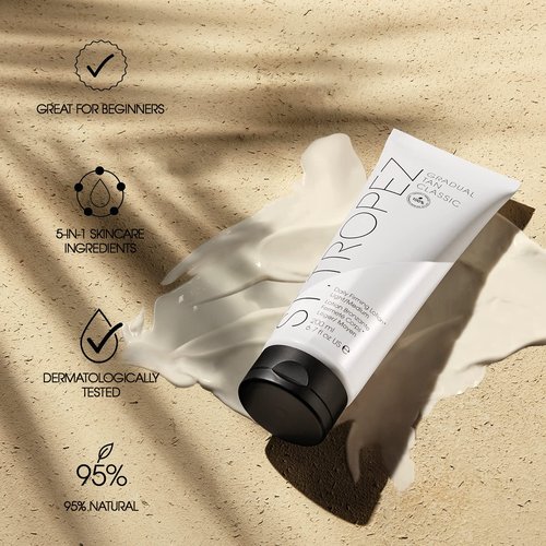 St.Tropez Gradual Tan Firming Lotion, Medium to Dark Sun Kissed Glow Self Tan Moisturizer, with Hyaluronic acid and antioxidants, Streak-Free, Vegan, Natural & Cruelty-Free, 6.7 FL OZ