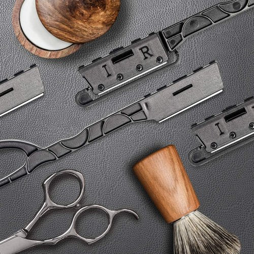 Professional Straight Razors for Men - 100 pcs. Disposable Straight Edge Razors with Stainless Steel Blade and Guard - Essential Barber Accessories for Close Shaving and Grooming by Better Barber