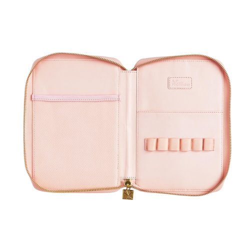 Erin Condren Premium Planny Pack, Blush Asterisks Vegan Leather Zip-Around Design, Multi-Purpose Zipper Case for Planning Supplies, School and Office Supplies, Makeup, Tech and More