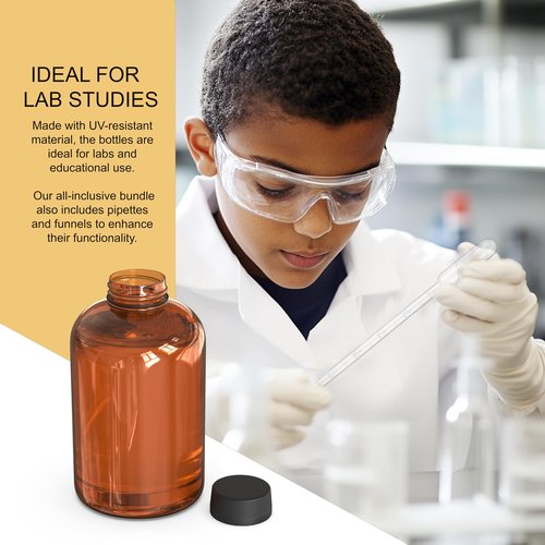 TIDY NICHES Plastic Bottles Includes Lids - For Essential Oils, Shampoo, Soap, Sanitizers and Liquid Storage - Includes Funnel, Labels, Pipettes and Microfiber Cloth - 23.66 fl oz / 700 ml, 2 pack