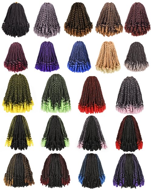 7 Packs 10 Inches Goddess Box Braid Crochet Hair with Toni Curl Ends for Black Women,Mother and Baby Kids - Ombre Gray, Bohemian Box Braids Crochet Hair (105 Strands,T1B/Gray)