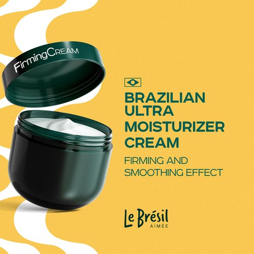 Le Brésil Aimée Firming Cream - Ultra-Moisturizing Cream, Smoothing Effect and Glowing Skin - 300g - 10.58Oz