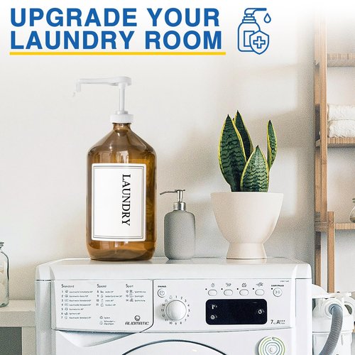 8Pcs Gallon Jug Pump Dispenser, 38-400 Leak Proof Pump for Gallon Jug - Lotion Shampoo Pump Cap Included, Fits 1 Gallon Bottle 64oz 128oz Shampoo Laundry Detergent Containers