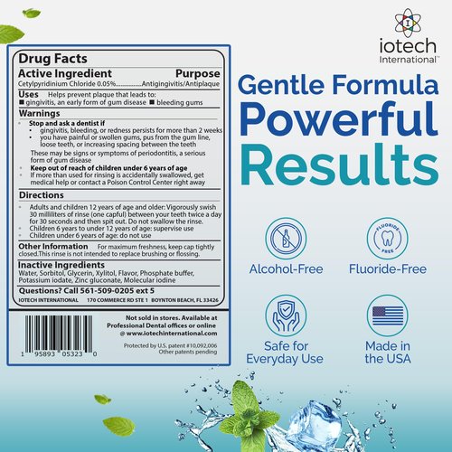 ioRinse Ultra: The Most Dentist-Recommended Periodontal Rinse & Gum Mouthwash of its Kind. Fights Gingivitis, Bleeding Gums, Dental Plaque & Bad Breath. With Molecular Iodine & Xylitol. No Alcohol. 1L