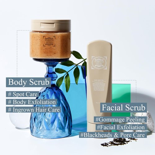 TEABLESS Earl Grey Tea Perfumed Facial Scrub, Transforming scrub, Gentle Daily Scrub & Cleanser for Exfoliation, blackheads & pore care, Greenery aqua Scent, Vegan
