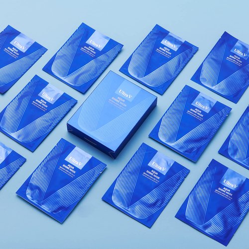 ULTRAV Idebenone Anti Aging Facial Mask Sheet – Antioxidant, Deep Moisturizing – Hypoallergenic Tencel Sheet - Aqua Shine Mask 10 Sheets