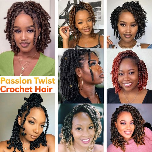 Forevery Passion Twist Hair 14 Inch Passion Twist Crochet Hair 9 Packs Crochet Hair for Black Women Pretwisted Crochet Twists Hair Pre Looped Tbug