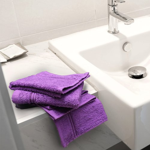 Living Fashions Washcloths – 12 Pack – Size 12” x 12” – Thick Loop Pile Washcloth – Absorbent and Soft 100% Ring-Spun Cotton Wash Cloth – Lint Free Face Towel – Wash Cloths Perfect for Bathroom (Plum)